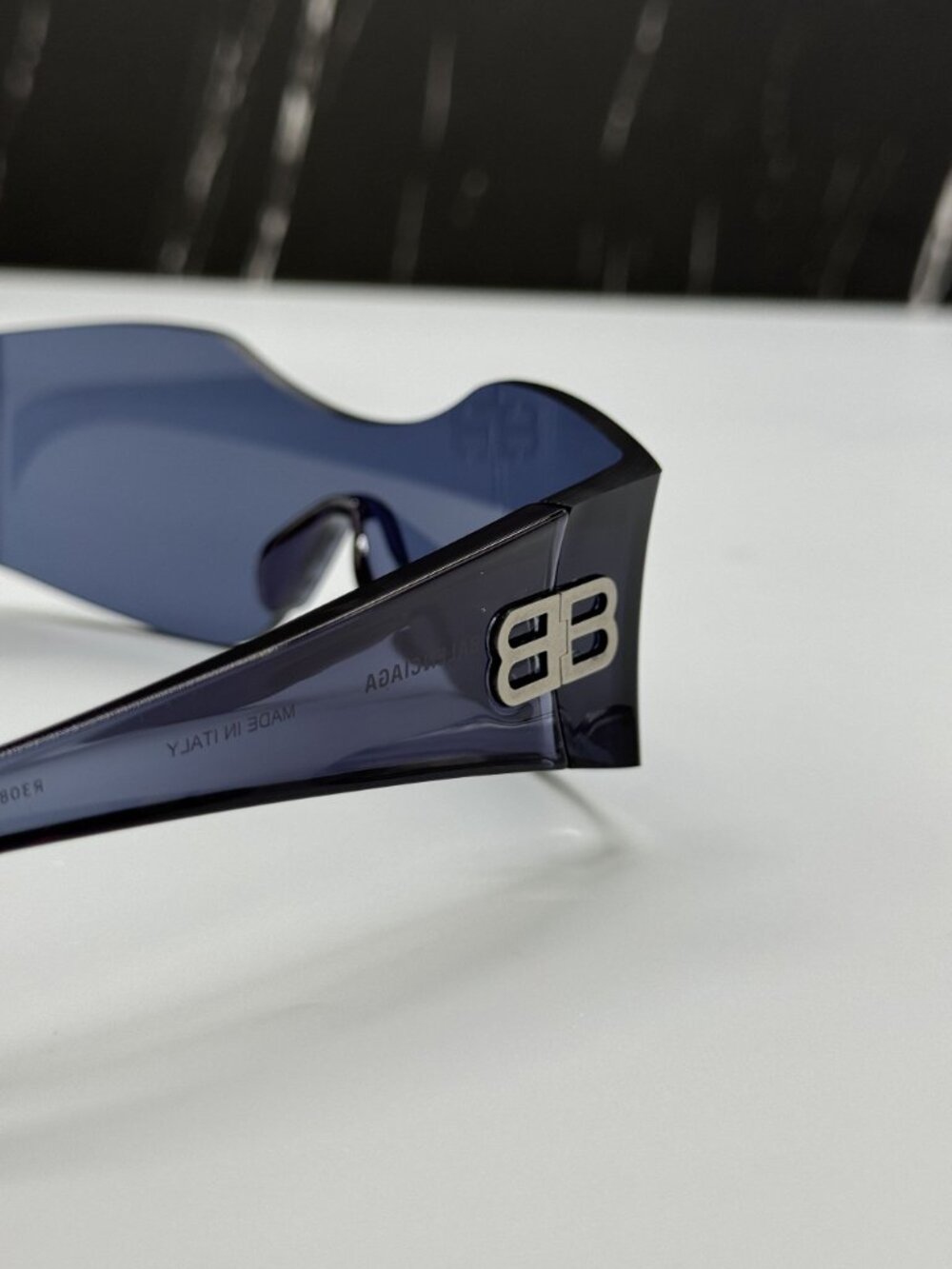 NEW BALENCIAGA BB0292S 002 BLUE UNISEX GEOMETRIC SUNGLASSES BALENCIAGA EYEWEAR - Picture 8 of 12